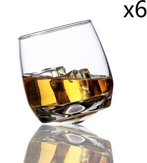 Creatieve Tumbler Gyrate Wijn Bril Scotch Whisky Rock Glas Voor Bar Kantoor Huishoudelijke Bier Jack Whisky Crystal Cup 6 stukken