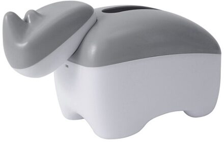 Creatieve Twee-In-een Tandenstoker Doos Tissue Doos Multifunctionele Cartoon Rhino Tissue Doos Desktop Tissue Opbergdoos grijs