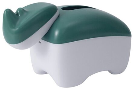 Creatieve Twee-In-een Tandenstoker Doos Tissue Doos Multifunctionele Cartoon Rhino Tissue Doos Desktop Tissue Opbergdoos groen