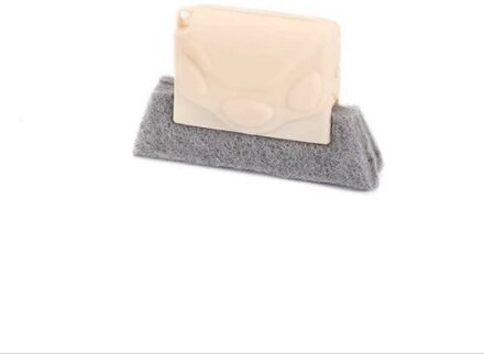 Creatieve Venster Groef Schoonmaakdoekje Venster Reinigingsborstel Windows Slot Cleaner Borstel Schoon Venster Slot Clean Tool beige