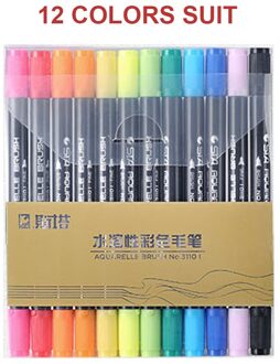 Creatieve Verf Marker Pen Double Headed Student Glas Schilderen Kunst Levert Waterdichte Metallic Acryl Kleurboeken Graffiti 12 stk