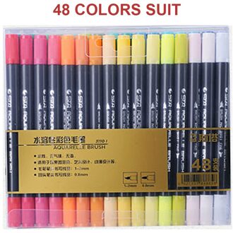 Creatieve Verf Marker Pen Double Headed Student Glas Schilderen Kunst Levert Waterdichte Metallic Acryl Kleurboeken Graffiti 48 stk