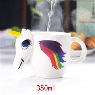 Creatieve Verkleuring Eenhoorn Mokken Keramische Mokken 3D Dier Cartoon Leuke Porselein Koffie Melk Cup Handgeschilderd Home Cup