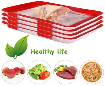 Creatieve Voedsel Behoud Lade Voedsel Verse Houden Verse Spacer Organizer Voedsel Preservate Koelkast Voedsel Opbergdoos Pad 5 stk