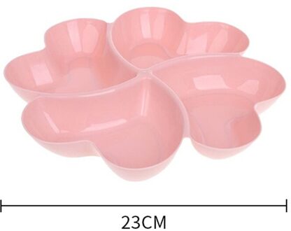 Creatieve Voorgerecht Dienblad Verdeeld Snack Vruchten Schotel Dessert Snoep Moer Opslag Plaat Food Grade Hartvorm Servies roze 230x28mm