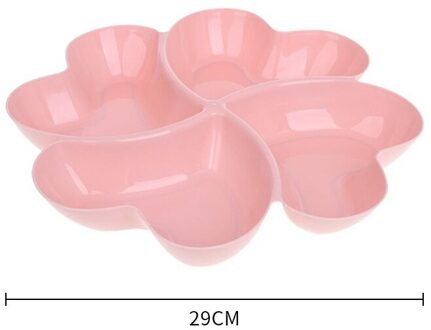 Creatieve Voorgerecht Dienblad Verdeeld Snack Vruchten Schotel Dessert Snoep Moer Opslag Plaat Food Grade Hartvorm Servies roze 290x37mm