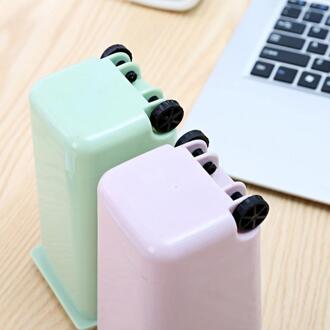 Creatieve Wheelie Mini Afvalbakken Plastic Emmer Mini Prullenbak Desktop Vuilnisbak Kleine Schaar Potlood Huisvuil Emmer balck