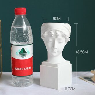 Creatieve Witte Hars Vaas Make-Up Borstel Opbergdoos Pennenhouder David Standbeeld Home Kunst Decoratie Ambachten Briefpapier British Girl