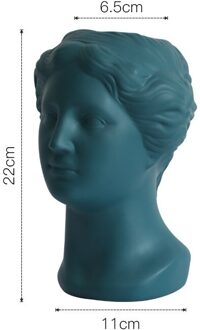 Creatieve Witte Hars Vaas Make-Up Borstel Opbergdoos Pennenhouder David Standbeeld Home Kunst Decoratie Ambachten Briefpapier Venus-groen