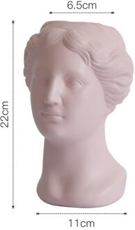 Creatieve Witte Hars Vaas Make-Up Borstel Opbergdoos Pennenhouder David Standbeeld Home Kunst Decoratie Ambachten Briefpapier Venus-roze