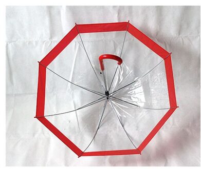 Creatieve zomer paraplu selling , rechte lange handvat transparante mode vijf kleuren paraplu optionele mail 059 Rood