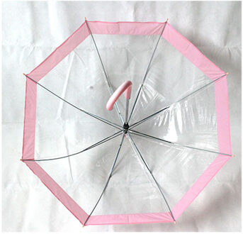 Creatieve zomer paraplu selling , rechte lange handvat transparante mode vijf kleuren paraplu optionele mail 059 Roze