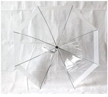 Creatieve zomer paraplu selling , rechte lange handvat transparante mode vijf kleuren paraplu optionele mail 059 wit