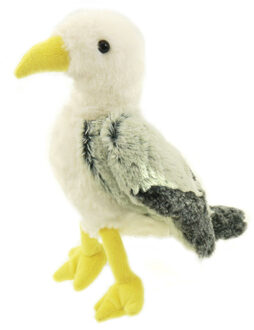 Creation pluche zeemeeuw knuffeldier - grijs/wit - met geluid - 25 cm - Vogel knuffels Multikleur