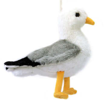 Creation pluche zeemeeuw knuffeldier - grijs/wit - met geluid - 30 cm - Vogel knuffels Multikleur