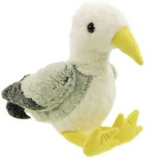 Creation pluche zeemeeuw knuffeldier - grijs/wit - met geluid - 40 cm - Vogel knuffels Multikleur