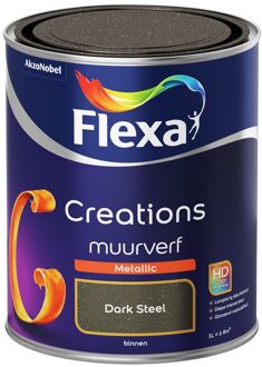 Creations - Muurverf Metallic - Dark Steel - 1 liter