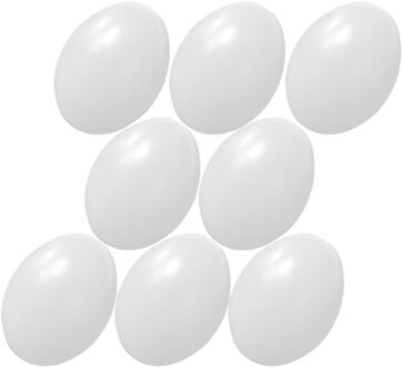 Creativ company Creative Company eieren - 8x stuks - wit - kunststof - 6 cm - decoraties - DIY
