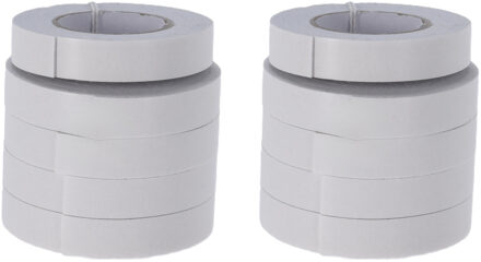 Creativ company Dubbelzijdig tape/plakband - wit - 10x rolletjes van 200 cm - 10 mm breed