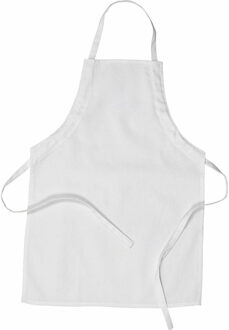 Creativ company Keukenschort / kliederschort/ kookschort/ knutselschort/ kinderschort - wit - Kinderen 4/6 jaar