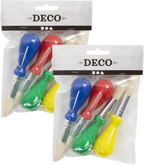 Creativ company Kwasten/penselen - set 8x stuks - voor kinderen - schilderen hobby/knutselmateriaal