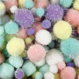 Creativ company Pom-poms Pastelkleuren, 400gr.