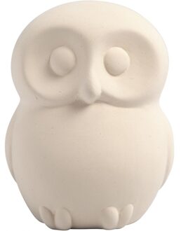 Creativ company Spaarpot uil wit klei 10 cm - zelf beschilderen Multi
