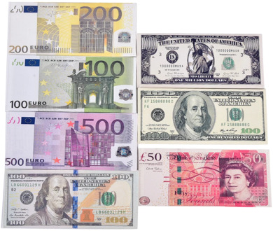 Creative Chic Money Clip Wallet Men for Money and Cards Currency Notes Pattern Dollar Euro Pound Canvas Money Clips Unisex Purse