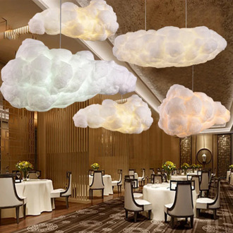 Creative Fashion Pendant Lamp Cloud Chandelier Simple Fabric Lamps Personalized Dining Room Lamp Cotton Decoration Cloud Led E27