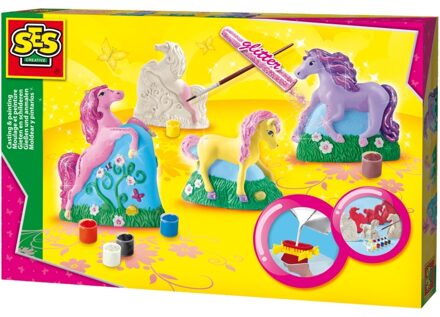 Creative gips gieten en schilderen paarden 19-delig Multikleur
