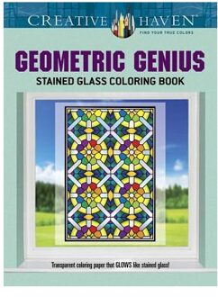 Creative Haven Geometric Genius Stained Glass Coloring Book