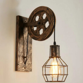 Creative Lifting Pulley Wall Lamp Retro Iron Loft Light Dining Hall Corridor Room Decorative Light Fixture Home Decor Wall Light