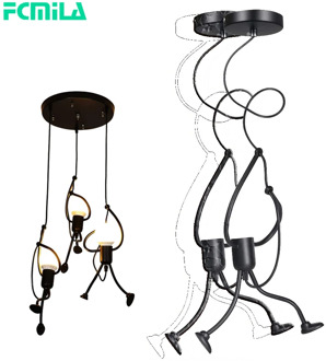 Creative Little Man Pendant Lights Climbing Pendant Lamp for Children Room Hanging Lamp Metal Cord Pendant Lamps Art Decoration