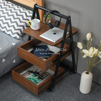 Creative Nightstand Mobile With Locker Side Corner Table Small Coffee Table Sofa Side Table Lazy Bedside Table Multilayer