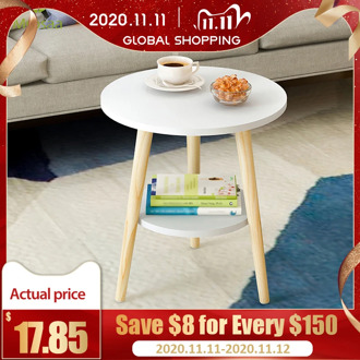 Creative Nordic Wood Low Round Coffee Table Dirty Storage Table Tea Fruit Snack Service Plate Tray Living Room Sofa Side Table