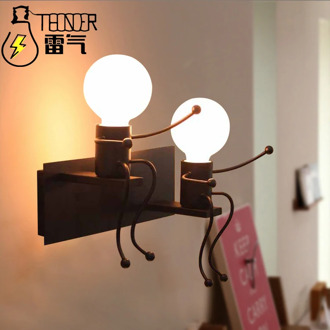 Creative personality simple modern living room bedroom bedside lamp art villain corridor lighting children's room wall lamp