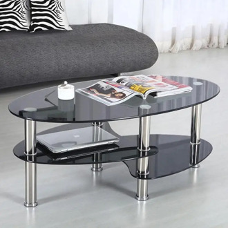 Creative Round Table Tempered Glass Nordic Small Coffee Table Modern Home Living Room Sofa Round Removable Table HWC