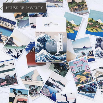 Creative Ukiyo Pictures Decorative Stationery Stickers Scrapbooking DIY Diary Album Stick Label