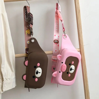 Creative Women's Bag New Style Cartoon Bear Design Female Chest Bags Silicone Large Capacity Phone Bag Fashion Crossbody Bags