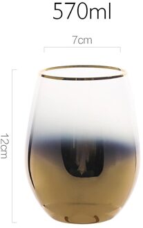 Creativiteit Golden Blue Plating Cup Crystal Glas Cups Europese Luxe Gold Velg Bril Koffie Melk Thee Mok Thuis Bar Drinkware Egg cup 570ml