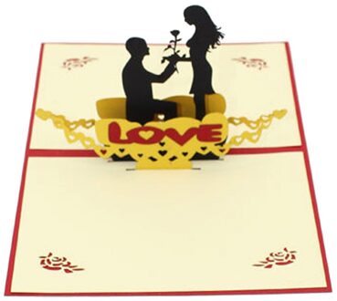 creativiteit Papier 3D Pop Up Kaarten Valentine Lover Gelukkige Verjaardag Anniversary Wenskaarten Kaart