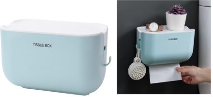 Creativiteit Wc Keuken Badkamer Houder Tissue Box Wall Mounted Accesoires blauw
