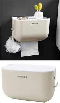 Creativiteit Wc Keuken Badkamer Houder Tissue Box Wall Mounted Accesoires wit