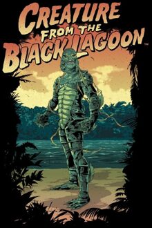 Creature From The Black Lagoon Illustrated T-shirt - Zwart - M