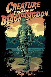 Creature From The Black Lagoon Illustrated Trui - Zwart - XL