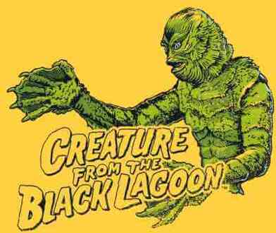 Creature From The Black Lagoon Retro Crest T-shirt - Geel - XXL