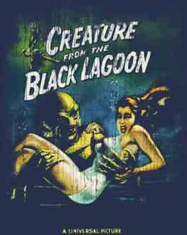 Creature From The Black Lagoon Vintage Poster T-shirt - Navy - XXL Blauw