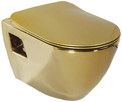 Creavit Design Hangend Toilet - 35.3x50.2cm - goud TP325-51CB00E-AK00