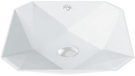 Creavit Ruby waskom - 40x40x8.5cm - opbouw - keramiek - wit glans RB040-00CB42E-0000