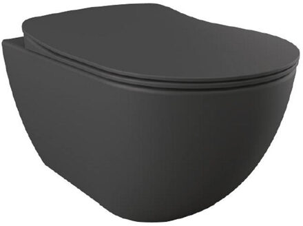 Creavit Wandcloset BWS Freedom Randloos Mat Antraciet (Exclusief zitting)